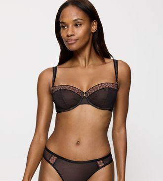 Triumph B&uuml;gel-BH TRIUMPH Palina Cosmic Heartbeat, Damen, Gr. 70, Cup E, schwarz, Mesh, Obermaterial: 70% Polyamid, 19% Polyester, 11% Elasthan, BHs B&uuml;gel-BH, 