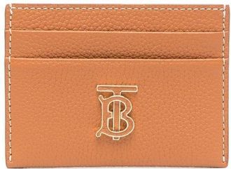 Burberry logo-plaque card holder - women - Calf Leather/Viscose - One Size - Neutrals