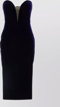 Tom Ford strapless velvet midi dress with fitted silhouette