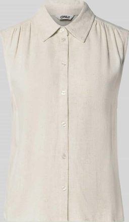 Only Regular Fit Leinenbluse ohne &Auml;rmel Modell SIESTA in Sand, Gr&ouml;&szlig;e XL