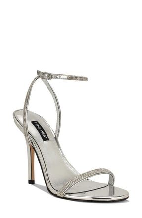 Nine West Stodia Ankle Strap Sandal in Silver at Nordstrom, Size 6.5