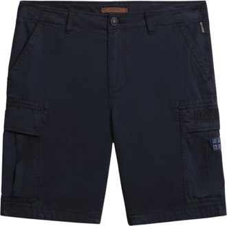 Napapijri Blauwe Katoenen Cargo Shorts - Heren - Korte Broeken - Blauw - W35 - Katoen - Korte Broeken