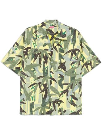 Kenzo Chiku-Rin Camo shirt - men - Cotton/Linen/Flax - M - Green