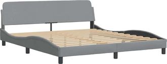 vidaXL Estructura De Cama Dover De Tela Gris Claro 183x213 Cm Vidaxl