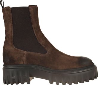 Hogan H700 Suede Memory Foam Insole Chelsea Boots