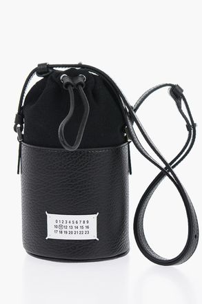 Maison Margiela MM11 Grained Leather Mini Bucket Bag with Logoed Label Maison Margiela