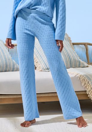 French Connection Strickhose FRENCH CONNECTION, Damen, Gr. 32/34, N-Gr, blau, Strick, Obermaterial: 33% Nylon, 32% Polyacryl, 30% Baumwolle, 5% Elasthan, Zopfmuster, be