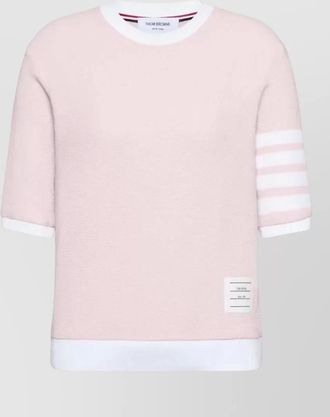 Thom Browne crewneck t-shirt textured pique stripe detail
