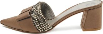 Gina Mules Chachki con cristalli (5,5 cm) - Marrone