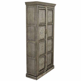 Wanderlust Deco Armario de madera verde pintado a mano 92x42x183 cm