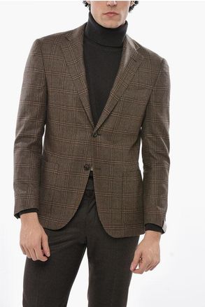 Corneliani Half-lined GATE Virgin Wool Blazer with District Check Motif size 46