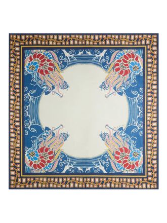 La DoubleJ Pareo met bloemenprint - Blauw