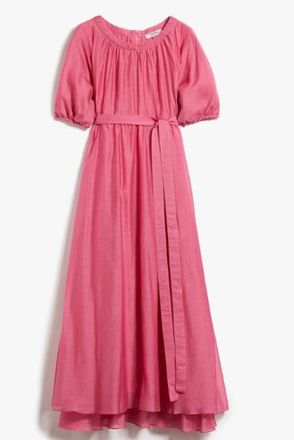 Max Mara Max Mara Pink Fresia Belted Silk Blend Dress Size XS