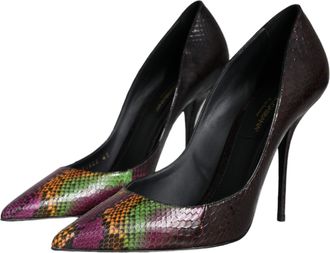 Dolce & Gabbana Womens Python Leather Pump Multicolor Cotton