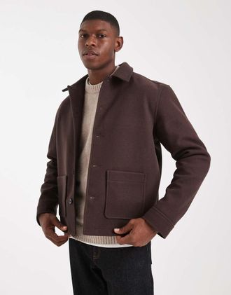 Asos Giacca harrington marrone effetto lana