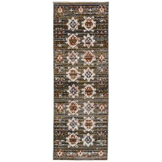 Flair Rugs Alfombra vintage de pasillo verde 80x300cm