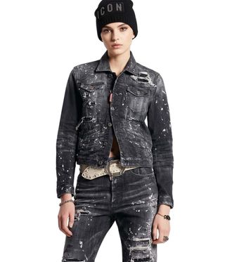 Dsquared2 Grey Distressed Shirt Collar Jacket