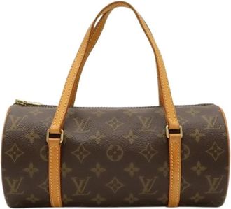 Louis Vuitton Pre-owned Vintage Canvas Handbag - Dames - Vintage Handtas - Bruin - ONE Size - Leer - Vintage