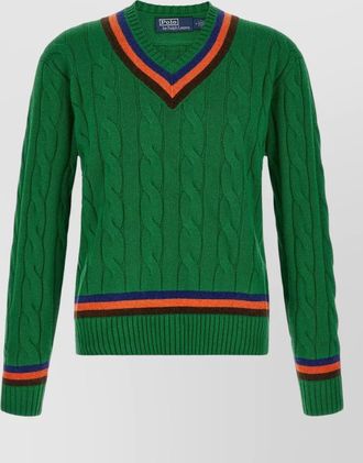 Polo Ralph Lauren cable-knit v-neck wool jumper