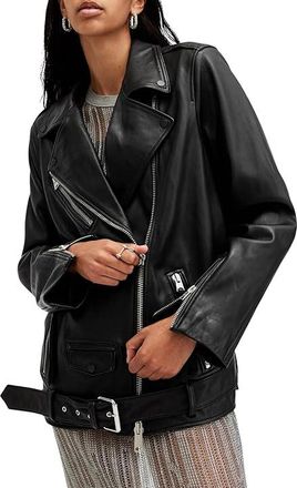 AllSaints Billie Biker Womens Clothing Black 23 : XS, Leather
