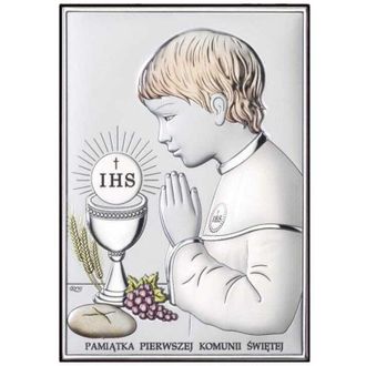 OEM Cuadro De Plata Para Ni&ntilde;o Como Recuerdo De Su Primera Comuni&oacute;n Ds04-co 7 X 9,5 Cm