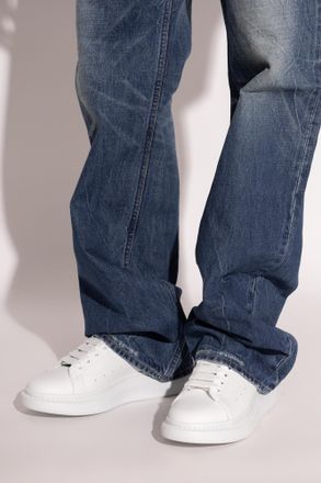 Alexander McQueen Leather Sports Shoes With Logo, Mens, White