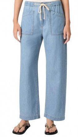 Paige Evann Drawstring Wide Leg Jeans In Silver Lake