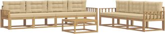 vidaXL Conjunto De Sof&aacute;s De Exterior 7 Uds. Y Beige Vidaxl