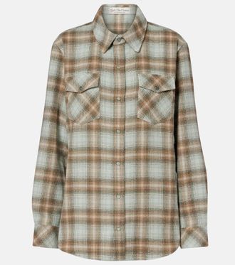 God's True Cashmere Joy Tartan cashmere shirt with emerald