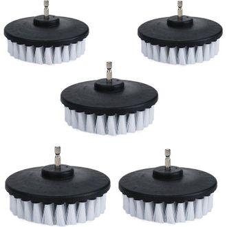 OEM Juego De 5 Cepillos El&eacute;ctricos De Cerdas Suaves Blancas De 10,2 Cm Para Limpiar Coches, Barcos, Asientos, Alfombras, Tapicer&iacute;as Y Puertas De Ducha