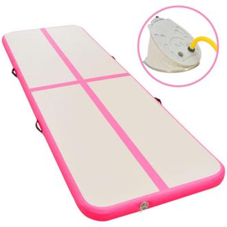 vidaXL Esterilla Inflable De Gimnasia Con Bomba 400x100x10 Cm Pvc Rosa Vidaxl