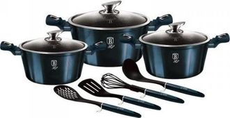 Berlinger Haus Berlinger-haus Metallic Line Aquamarine Juego De 10 Cacerolas