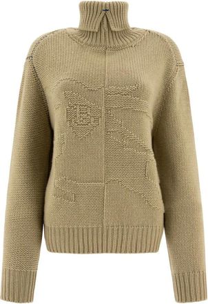 Burberry Cashmere Trui met EKD - Dames - Cashmere truien - Groen - XS - Kasjmier - Truien & Vesten