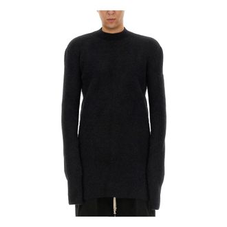 Rick Owens Round-neck Knitwear, male, Black, Size: L Maglia - Subhuman