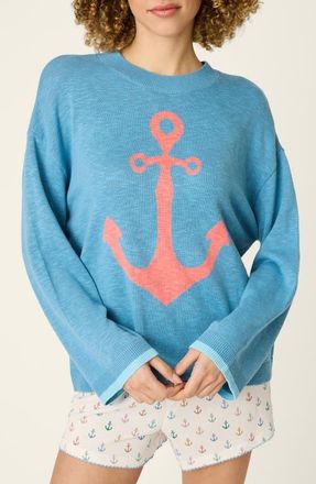 PJ Salvage Meet Me by the Sea Sweater in Marine Blue at Nordstrom, Size X-Small