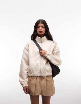 Nike Jordan Flight bomber in pelle sintetica color crema-Bianco