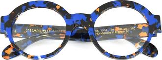 Emmanuelle Khanh Electric Blue Round Acetate Eyeglasses