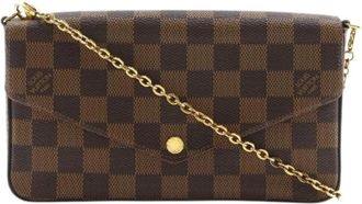 Louis Vuitton Pre-owned Pochette Felicie Damier 2way Shoulder Bag - Dames - Vintage Schoudertas - Bruin - ONE Size - Vintage