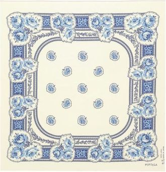 Fortela Floral Print Cotton Bandana in Cream at Nordstrom