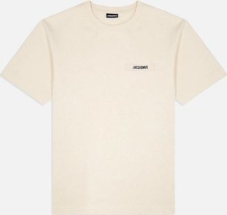 Jacquemus Mens Mens Beige Jacquemus Le T-Shirt Gros Grain T-Shirt - Cream - Size: 38