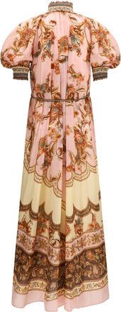 Zimmermann Womens Aster Billow Dress Mauve Jacobean Silk
