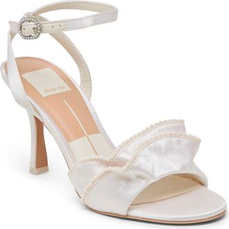 Dolce Vita Lunete Ankle Strap Sandal in Vanilla Satin at Nordstrom Rack, Size 7.5