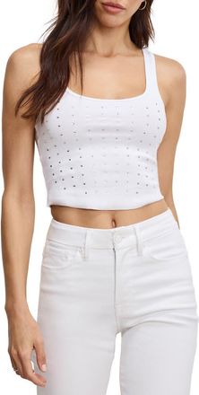 Good American Crystal Embellished Tank in White001 at Nordstrom, Size X-Large