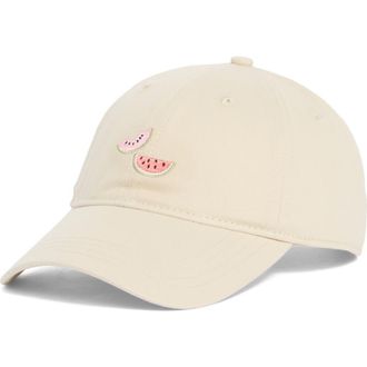 Frasier Sterling Watermelon Embroidered Cotton Canvas Baseball Cap in Khaki at Nordstrom
