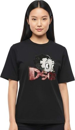 Dsquared2 Black Graphic Crew Neck T-Shirt