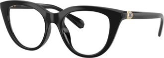 Swarovski Glossy Black Bold Cat-Eye Eyeglasses