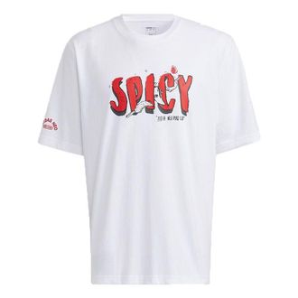 adidas neo M May Love Tee Subject Printing Loose Sports Short Sleeve White H61999