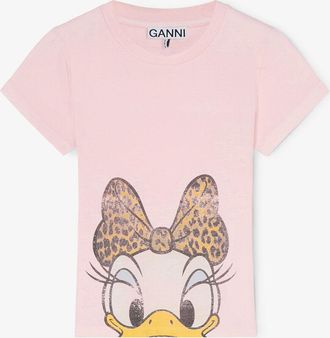 Ganni x Disney Daisy Duck Pink Baby Fit T-shirt Size XXS