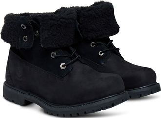 Timberland Winterboots TIMBERLAND TIMBERLAND AUTHENTICMID WARM LINED WATERPROOF BOOT, Damen, Gr. 37,5, schwarz (schwarz, nubuck), Leder, Schuhe Winterboots, Snow