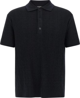 Balmain Polo Shirts - Heren - Polos - Blauw - M - Wol - Tops